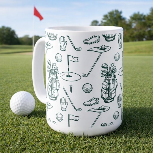 Golf Golfausrüstung Muster Kaffeetasse