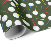 Golf Golfbälle und Tees Golfer Geschenkpapier (Rolleneckpunkt)