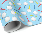 Golf Golfbälle und Tees Golfer Geschenkpapier (Rolleneckpunkt)