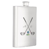 GOLF - Golfclubs und Golfball mit Initialen Flachmann (Rechts)