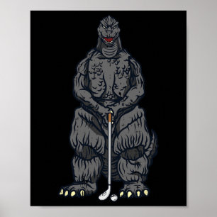 Golf Golfen Japanischer Film Dinosaurier Monster G Poster