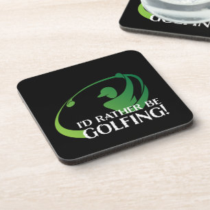 Golf Golfen Moderner Golfer Sport Schwarz Grün Getränkeuntersetzer