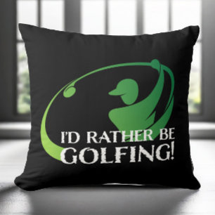 Golf Golfen Moderner Golfer Sport Schwarz Grün Zuh Kissen