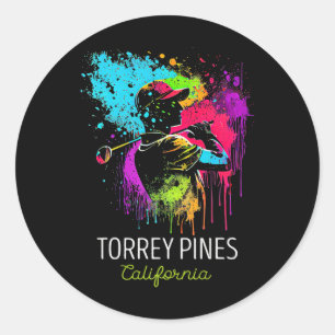 Golf Golfen Torrey Pines  Runder Aufkleber