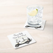 Golf Golfer Cart Personalisiert Bier Soda Papier Rechteckiger Pappuntersetzer (Vor Ort)