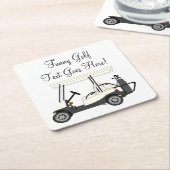 Golf Golfer Cart Personalisiert Bier Soda Papier Rechteckiger Pappuntersetzer (angewinkelt)