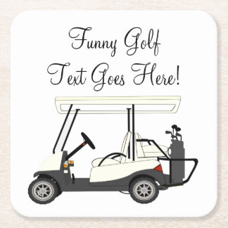 Golf Golfer Cart Personalisiert Bier Soda Papier Rechteckiger Pappuntersetzer