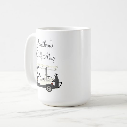 Golf Golfer Cart Personalisiert Coffee Bier Cup Ta Kaffeetasse (Vorderseite Links)