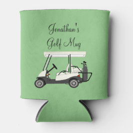 Golf Golfer Cart Personalisierter Kaffeebär Dosenkühler