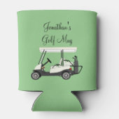 Golf Golfer Cart Personalisierter Kaffeebär Dosenkühler (Rückseite)