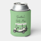 Golf Golfer Cart Personalisierter Kaffeebär Dosenkühler (Kanne Rückseite)