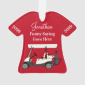Golf Golfer Cart Personalized Shirt Acrylic Ornament (Rückseite)