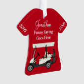 Golf Golfer Cart Personalized Shirt Acrylic Ornament (Vorderseite)