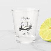 Golf Golfer Cart Shotglas Schnapsglas (Vorderseite)