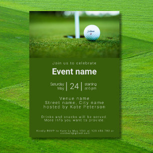 Golf Golfer Club Golfer Veranstaltung Geburtstagse Einladung