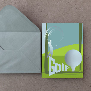 Golf Golfer Club Resort Grün Gruß Postkarte