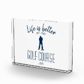 Golf Golfer Course Quote Monogram Initials White Fotoblock (Rechts)