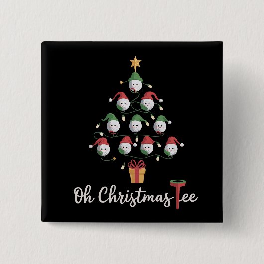 Golf Golfer Funny Golfing Oh Christmas Tee Button (Vorderseite)