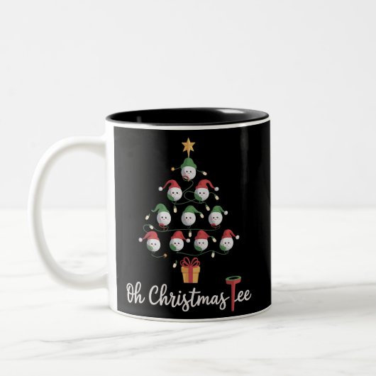 Golf Golfer Funny Golfing Oh Christmas Tee Zweifarbige Tasse (Links)