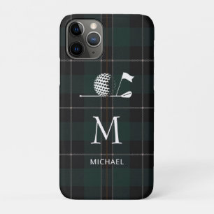Golf Golfer Geschenk Elegant Kariert Monogramm Maß Case-Mate iPhone Hülle