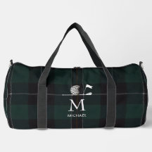 Golf Golfer Geschenk Elegantes Karo Monogramm Cust
