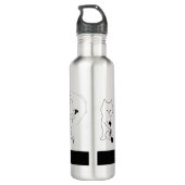 Golf Golfer Girl Niedliche Katze Personalisiert St Edelstahlflasche (Rückseite)