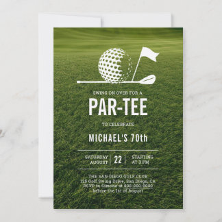 Golf Golfer Golf-Minimalist Männer 70. Geburtstag Einladung