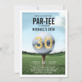 Golf Golfer Golfing Moderne Männer 30. Geburtstag Einladung (Vorderseite)