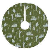 Golf Golfer Golfkartentasche Polyester Weihnachtsbaumdecke (Vorderseite)