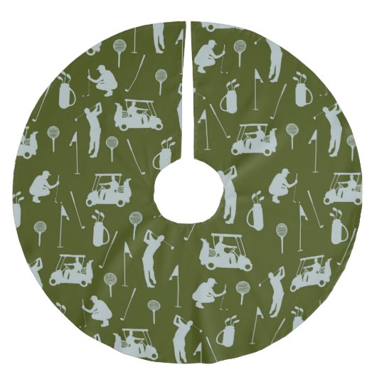 Golf Golfer Golfkartentasche Polyester Weihnachtsbaumdecke (Vorderseite)