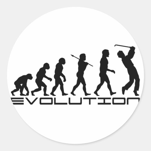 Golf Golfer Golfspielen Evolution Art Runder Aufkleber (Vorderseite)