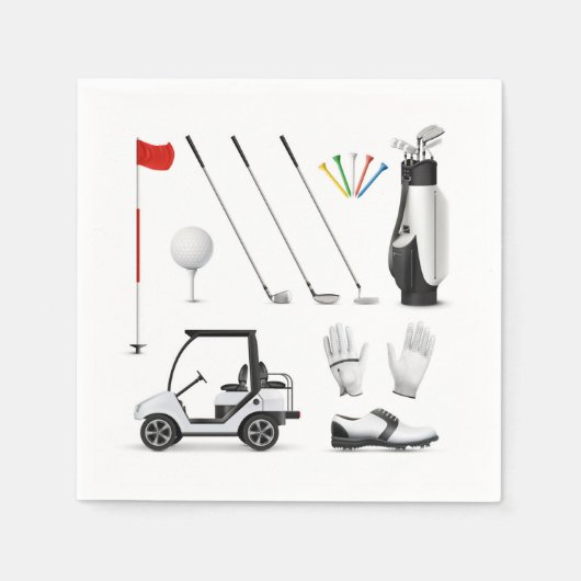 Golf Golfer Golfspielen Geburtstagsparty Serviette (Vorderseite)