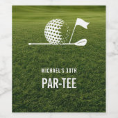 Golf Golfer Golfspielen Minimalistisch Men Geburts Weinetikett (Einzelnes Label)