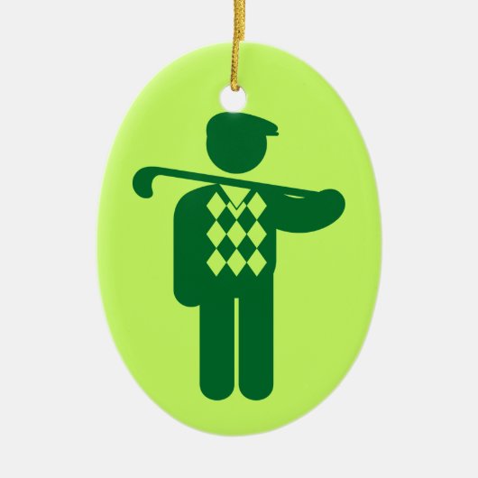 Golf Golfer Green Ornament (Vorne)