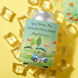 Golf Golfer Grüntöne Personalisierter Golfplatz Dosenkühler