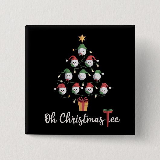 Golf Golfer Lustig Golfen Oh Weihnachten Tee Button (Vorderseite)