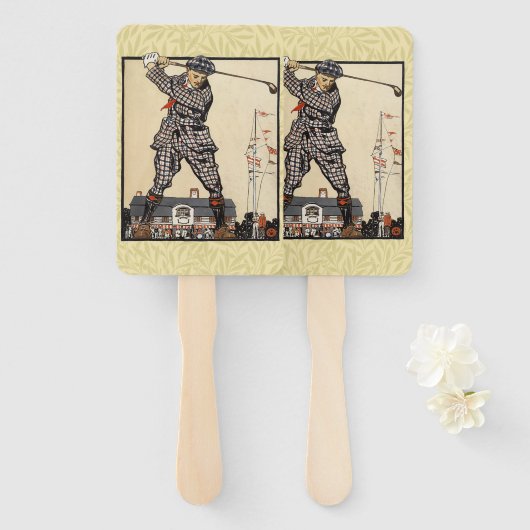 Golf Golfer Vintag antikes Golfspielen Fächer (Vorne und Hinten)