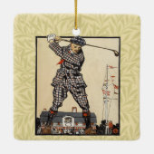 Golf Golfer Vintag antikes Golfspielen Keramikornament (Rückseite)