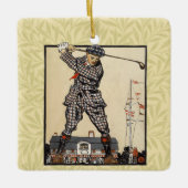 Golf Golfer Vintag antikes Golfspielen Keramikornament (Vorderseite)