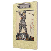 Golf Golfer Vintag antikes Golfspielen Klemmbrett (Links)