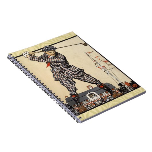 Golf Golfer Vintag antikes Golfspielen Notizblock (Rechte Seite)