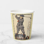 Golf Golfer Vintag antikes Golfspielen Pappbecher (Rückseite)