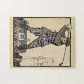 Golf Golfer Vintag antikes Golfspielen Puzzle (Horizontal)