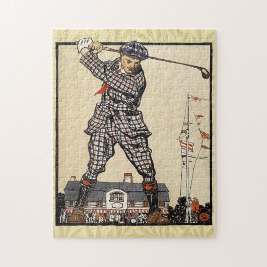 Golf Golfer Vintag antikes Golfspielen Puzzle (Vertikal)