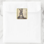 Golf Golfer Vintag antikes Golfspielen Quadratischer Aufkleber (Tasche)