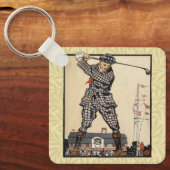 Golf Golfer Vintag antikes Golfspielen Schlüsselanhänger (Vorderseite)