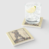 Golf Golfer Vintag antikes Golfspielen Steinuntersetzer (Seitenansicht)