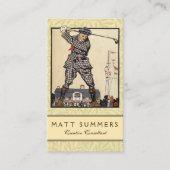 Golf Golfer Vintag antikes Golfspielen Visitenkarte (Vorderseite)