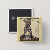 Golf Golfer Vintage Antik Golfen Button (Vorne & Hinten)
