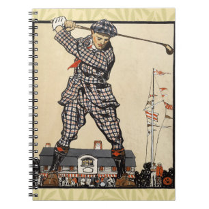 Golf Golfer Vintage Antik Golfen Notizblock